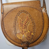 Hand-Painted Tooled Leather Eagle Bag