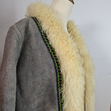 70s Vintage Shearling & Suede Folk Jacket – One of a Kind