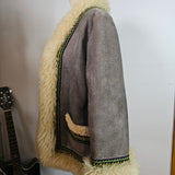70s Vintage Shearling & Suede Folk Jacket – One of a Kind