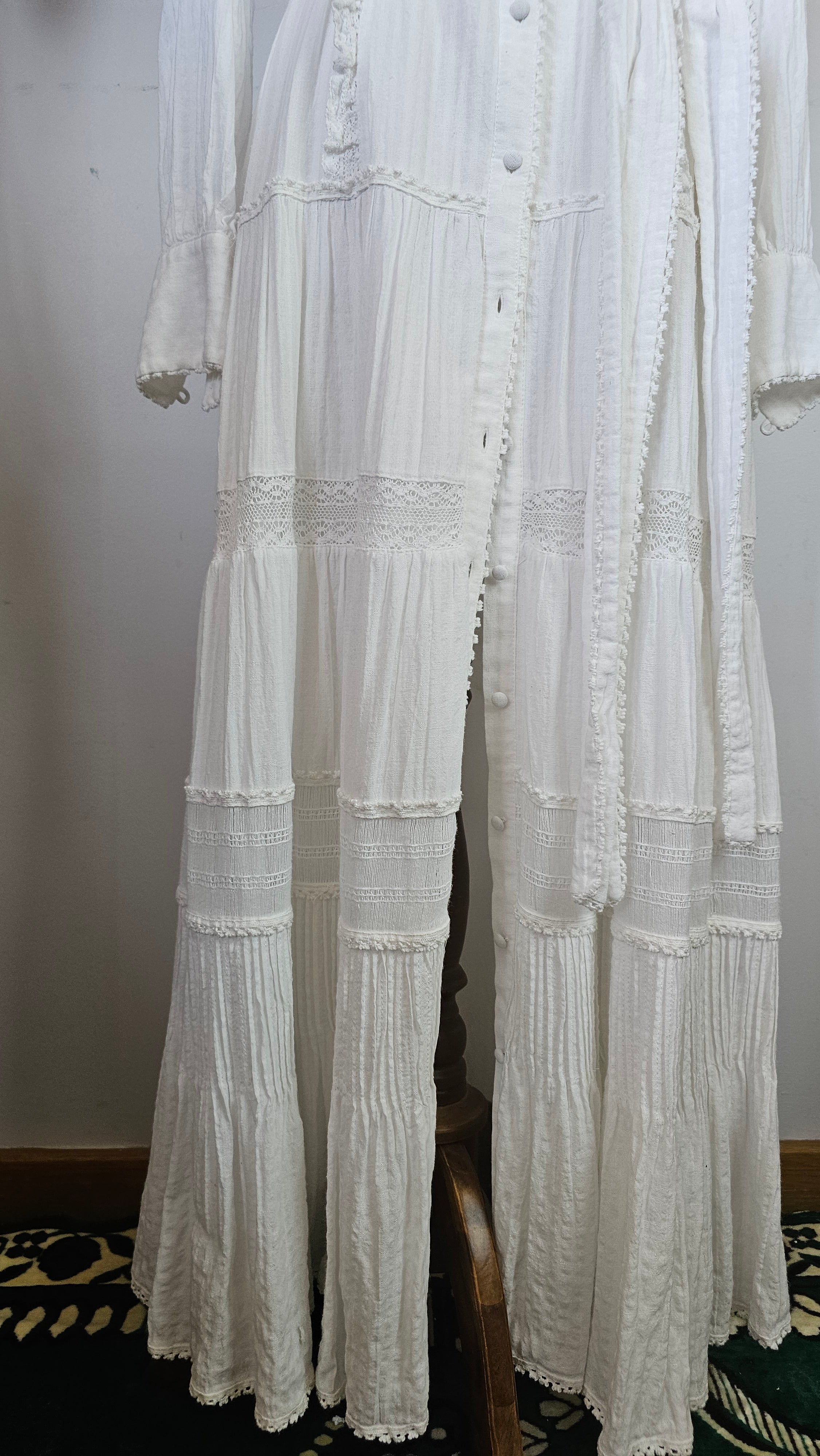 White pleated fabric on a white background