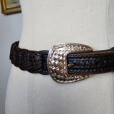 Nocona Braided Leather Belt with Removable Buckle