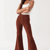 Rolla's Eastcoast Flare Cord Jeans – Chestnut | Size 33 / AU 15 | High Rise