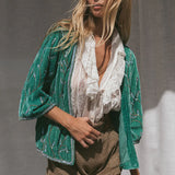 Walk This Way Velvet + Beaded Kimono Jacket M