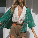 Walk This Way Velvet + Beaded Kimono Jacket M