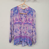 Spell & The Gypsy Boho Blossom Blouse XS in Lilac