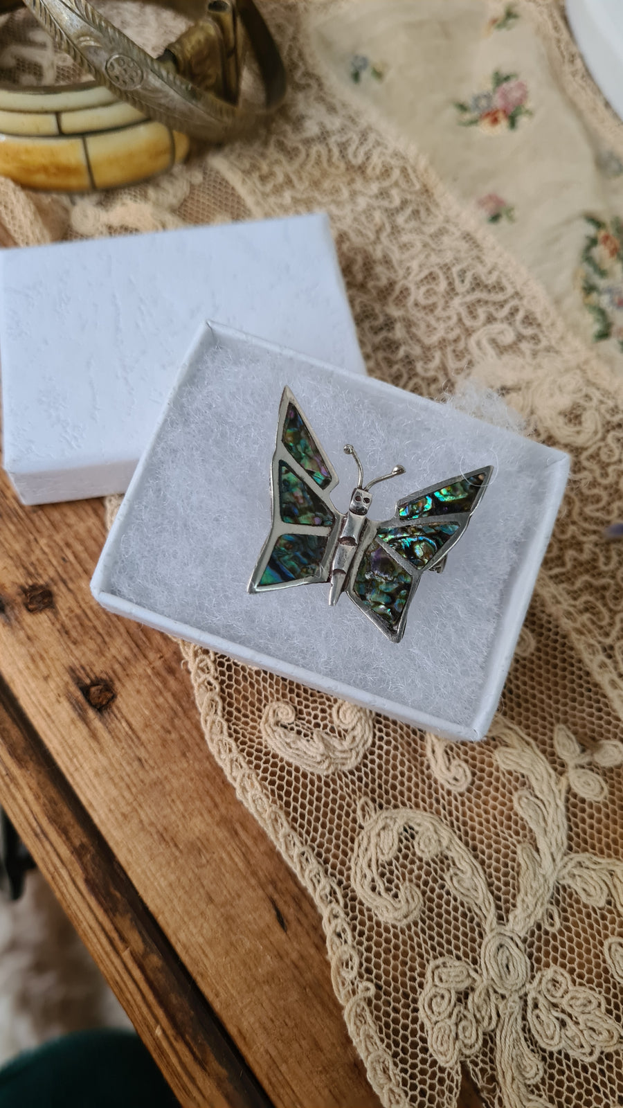 Butterfly brooch mexican made opal - Devils the Angel
