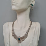 Vintage Art Deco sterling silver fine jewelry set Turquoise stones - Devils the Angel