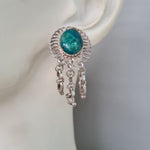 Vintage Art Deco sterling silver fine jewelry set Turquoise stones - Devils the Angel