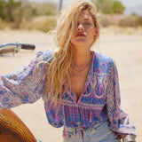 Spell & The Gypsy Boho Blossom Blouse XS in Lilac