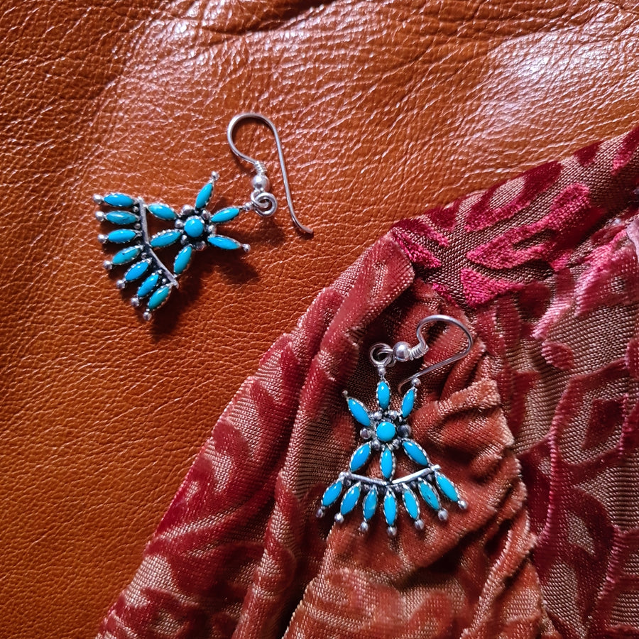 Navajo Sterling Silver And Turquoise Earrings