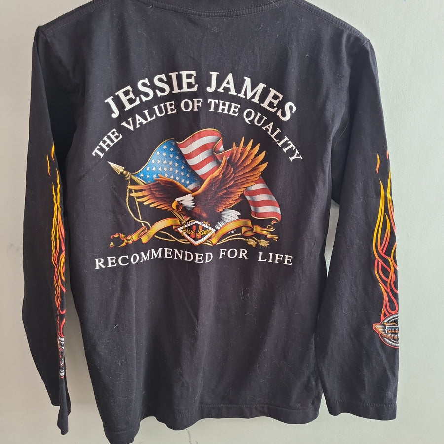 Jessie James Spirit of America Vintage Biker 90s Long Sleeve raglan Medium