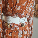 Vintage White Leather Belt Made In Italy - Boho