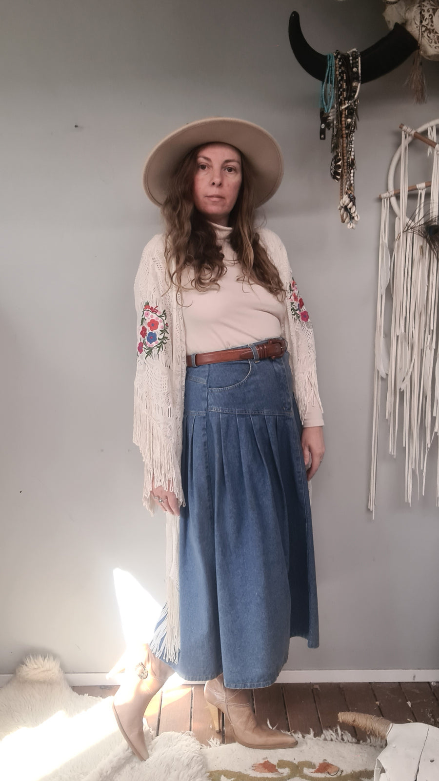 Vintage Denim Skirt 10/12