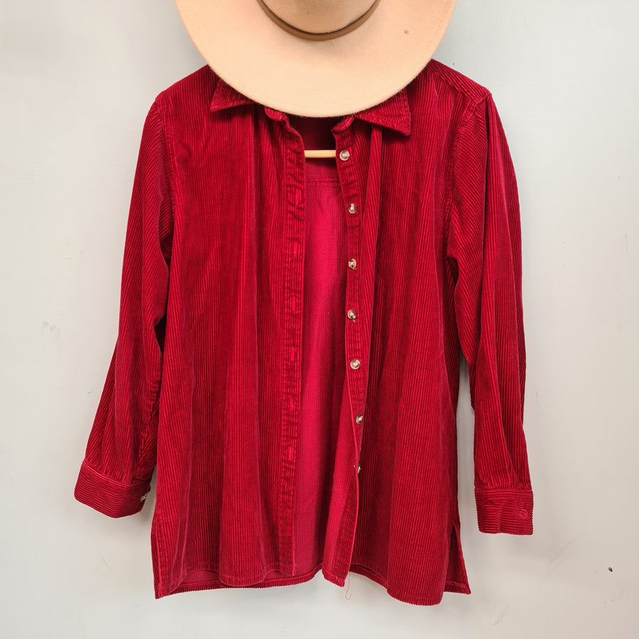 Red cord shirt jacket 10
