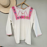 EMBROIDERED COTTON BLOUSE.