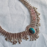 Vintage Art Deco sterling silver fine jewelry set Turquoise stones