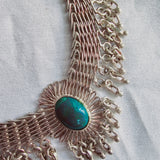 Vintage Art Deco sterling silver fine jewelry set Turquoise stones