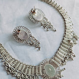 Vintage Art Deco sterling silver fine jewelry set Turquoise stones