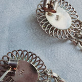 Vintage Art Deco sterling silver fine jewelry set Turquoise stones