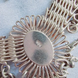 Vintage Art Deco sterling silver fine jewelry set Turquoise stones