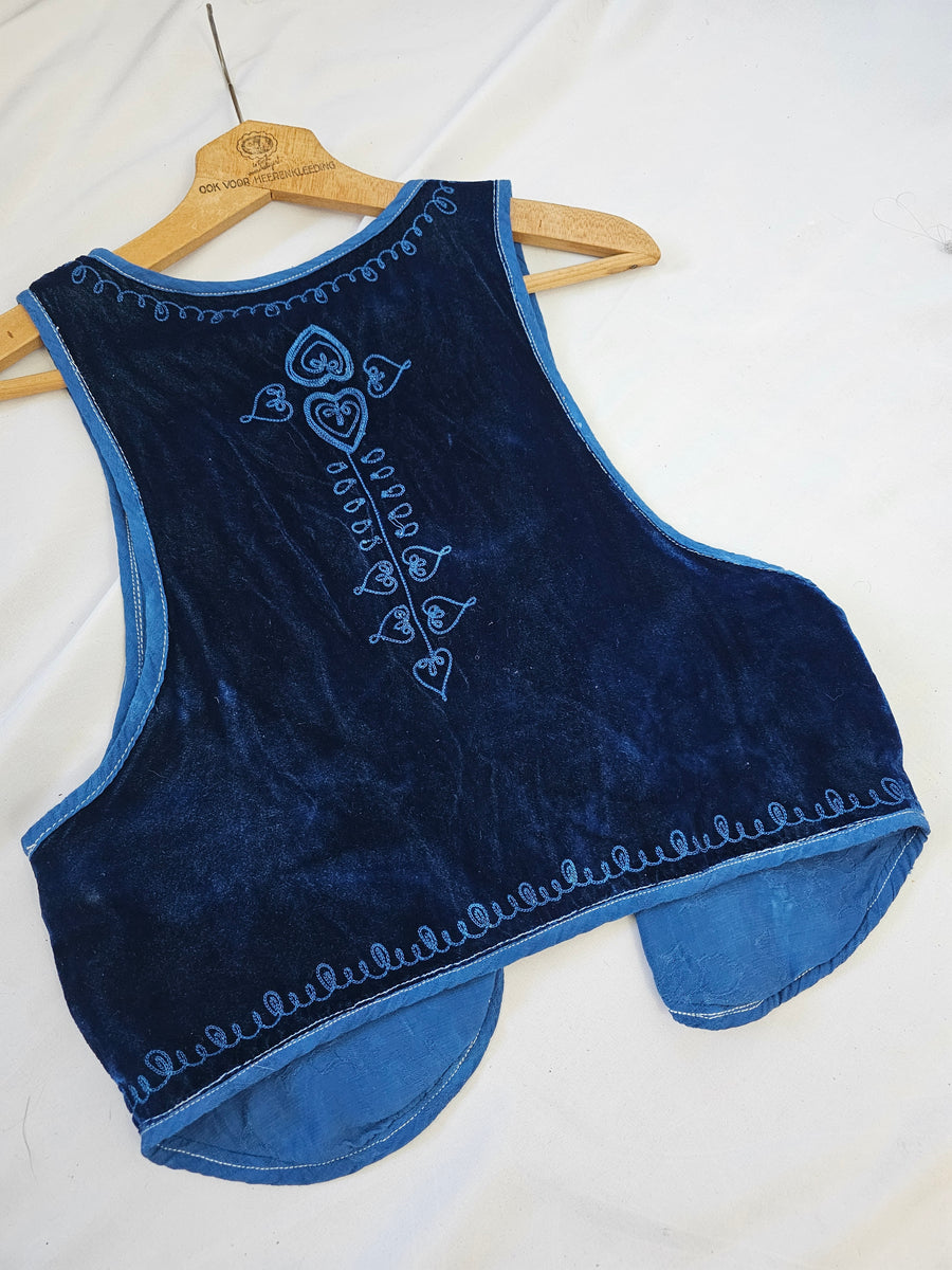 Velvet Indian Embroidered Handmade Vest xs/s