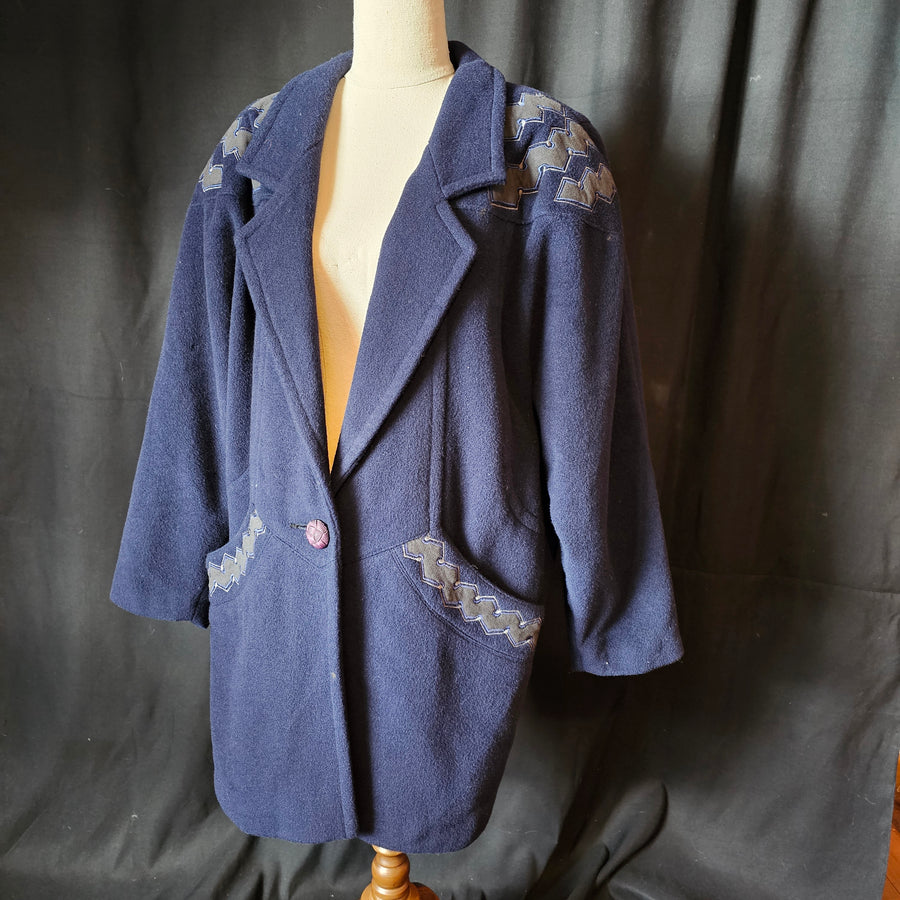 Vintage Mongolian Wool Coat XL