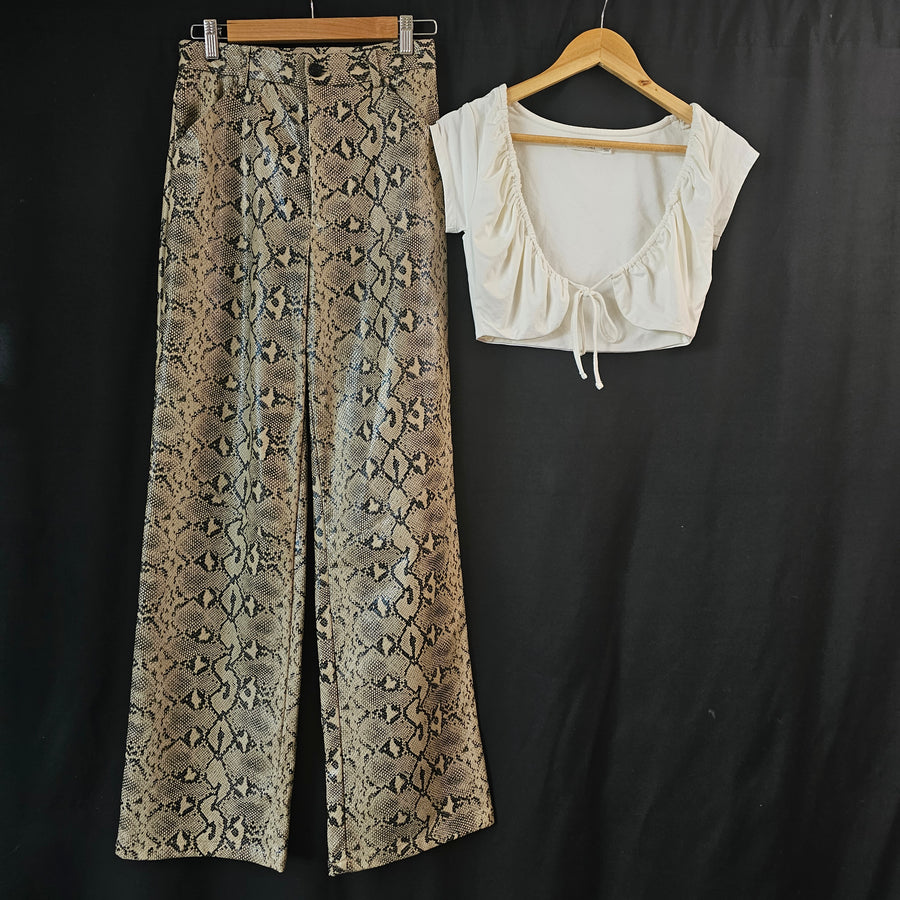 Snakeskin Paloma pants & top size 8