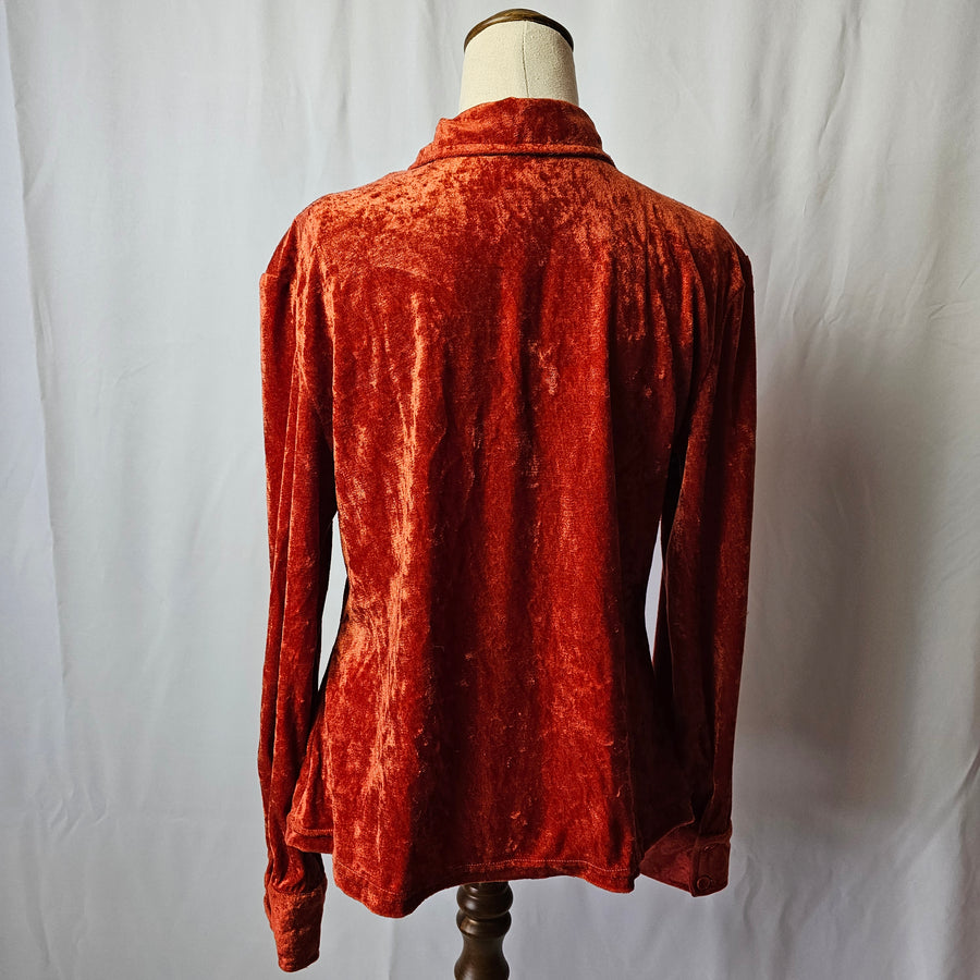 Woman’s Vintage 90s Westco Velvet Shirt Size 10/12