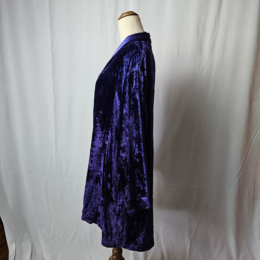 Vintage 90s Purple Velvet Jacket, Size XXL