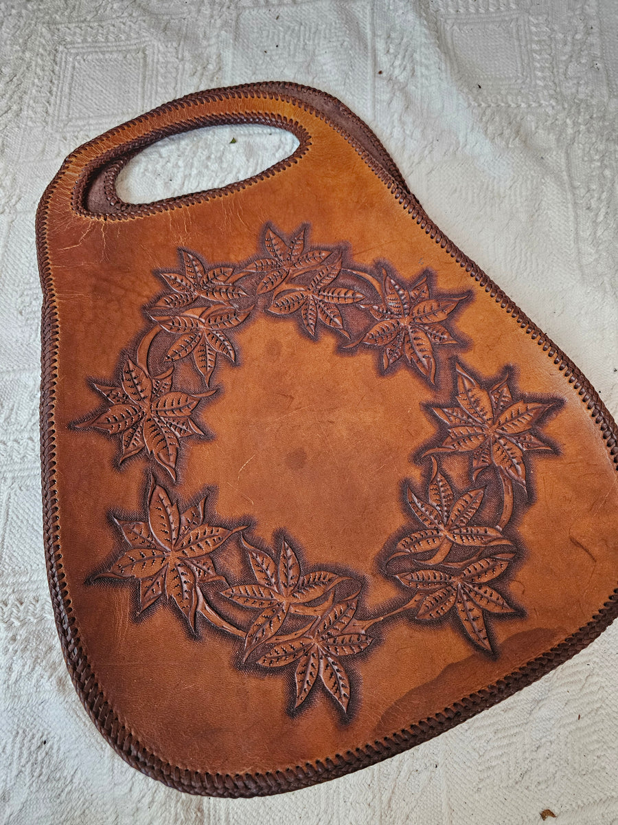 embossed leather bag