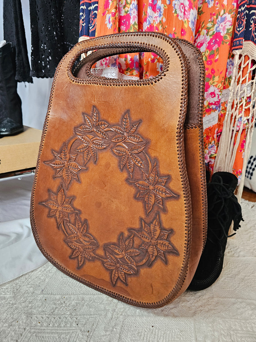 embossed leather bag