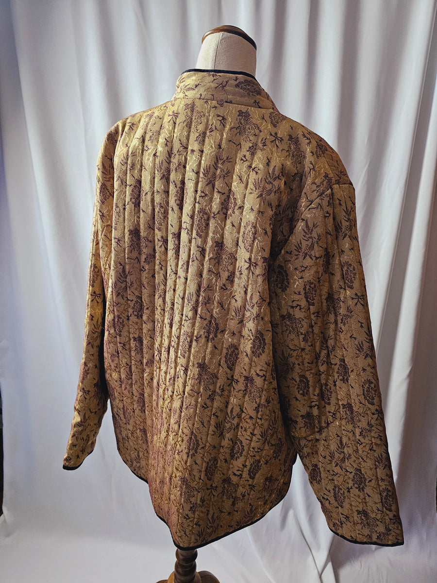 Vintage Oriental gold Quilted jacket L