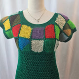 Vintage 70s crochet dress S