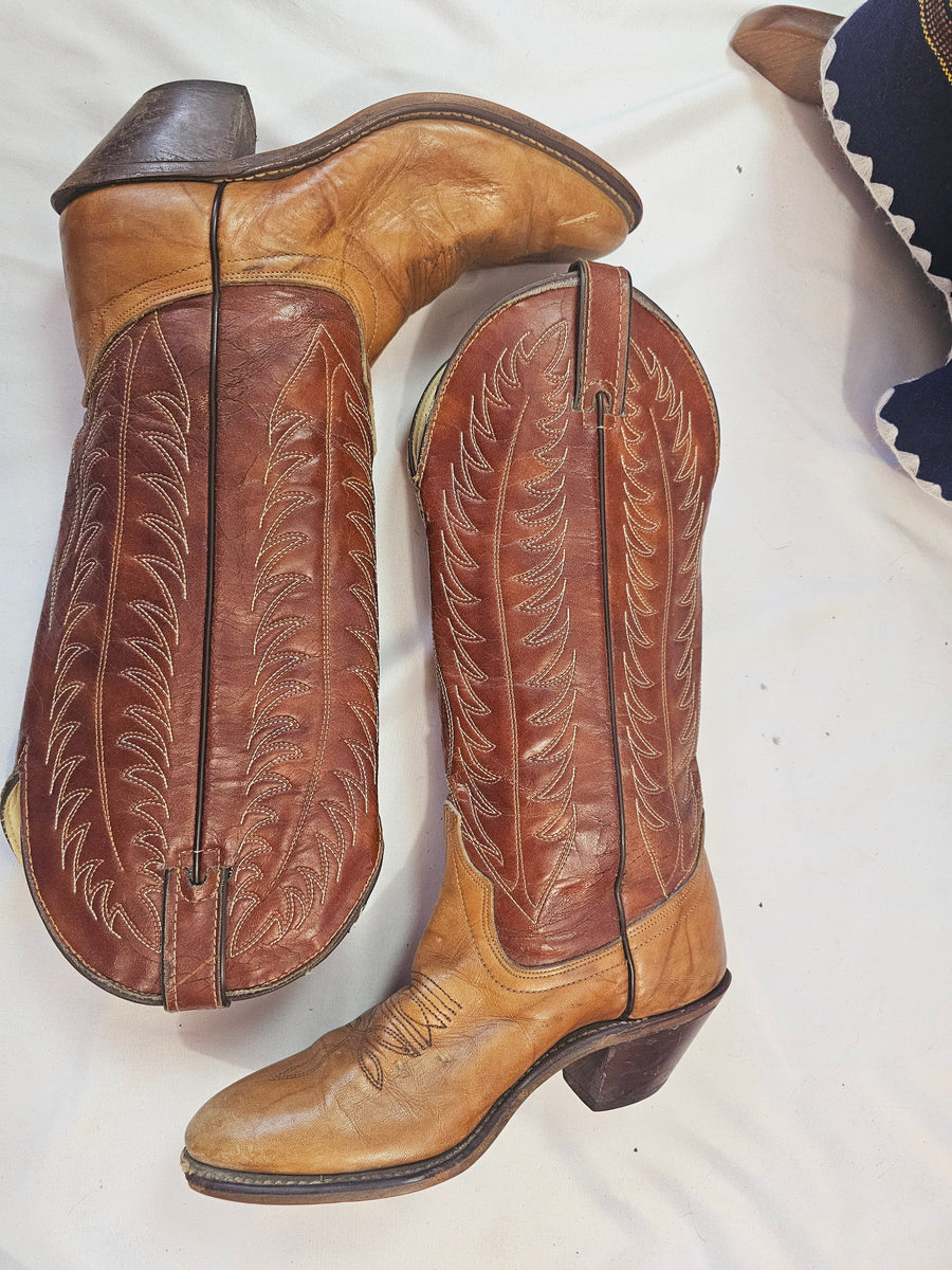 Western cowboy vintage Boots USA 7.5 M