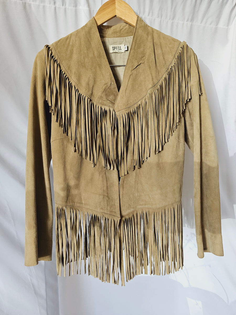 SPELL RARE COWGIRL DREAMS FRINGE SUEDE JACKET S/M