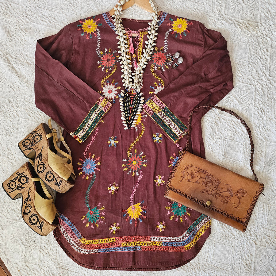 Cotton embroidered Tunic dress S