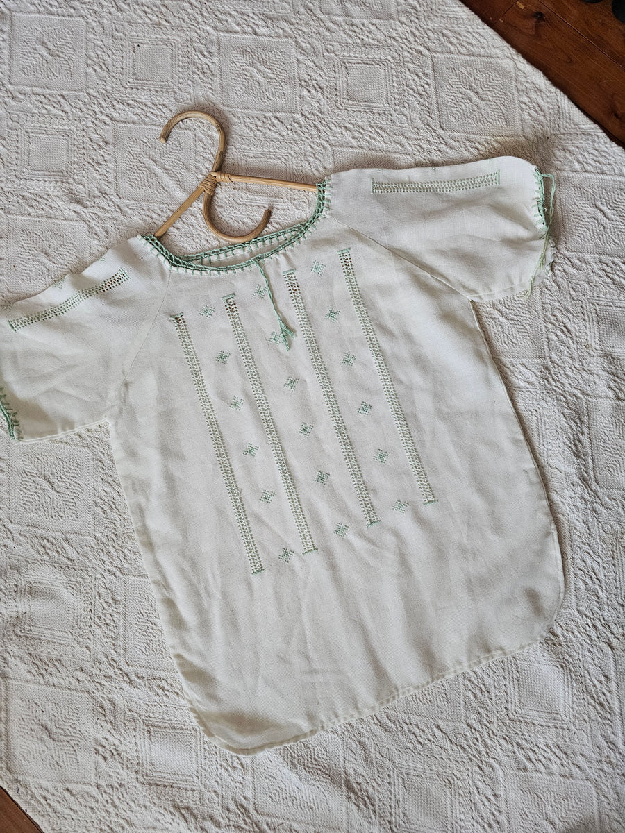 VINTAGE COTTON EMBROIDERED BLOUSE M