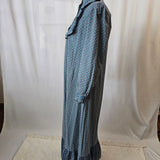 Vintage 1970s  German Indian Cotton Frilled Bodice Prairie Dress S