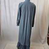 Vintage 1970s  German Indian Cotton Frilled Bodice Prairie Dress S
