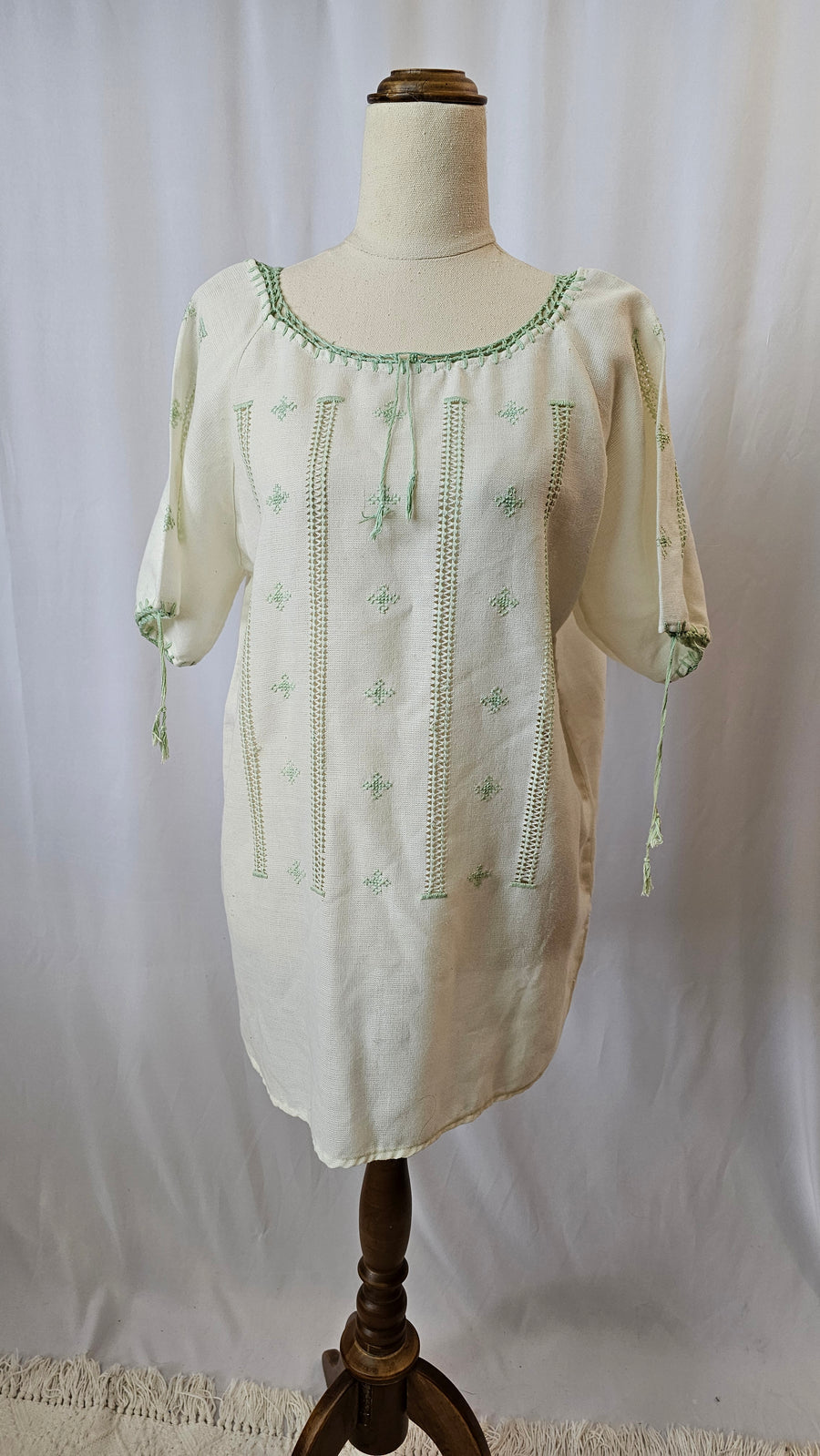 VINTAGE COTTON EMBROIDERED BLOUSE M