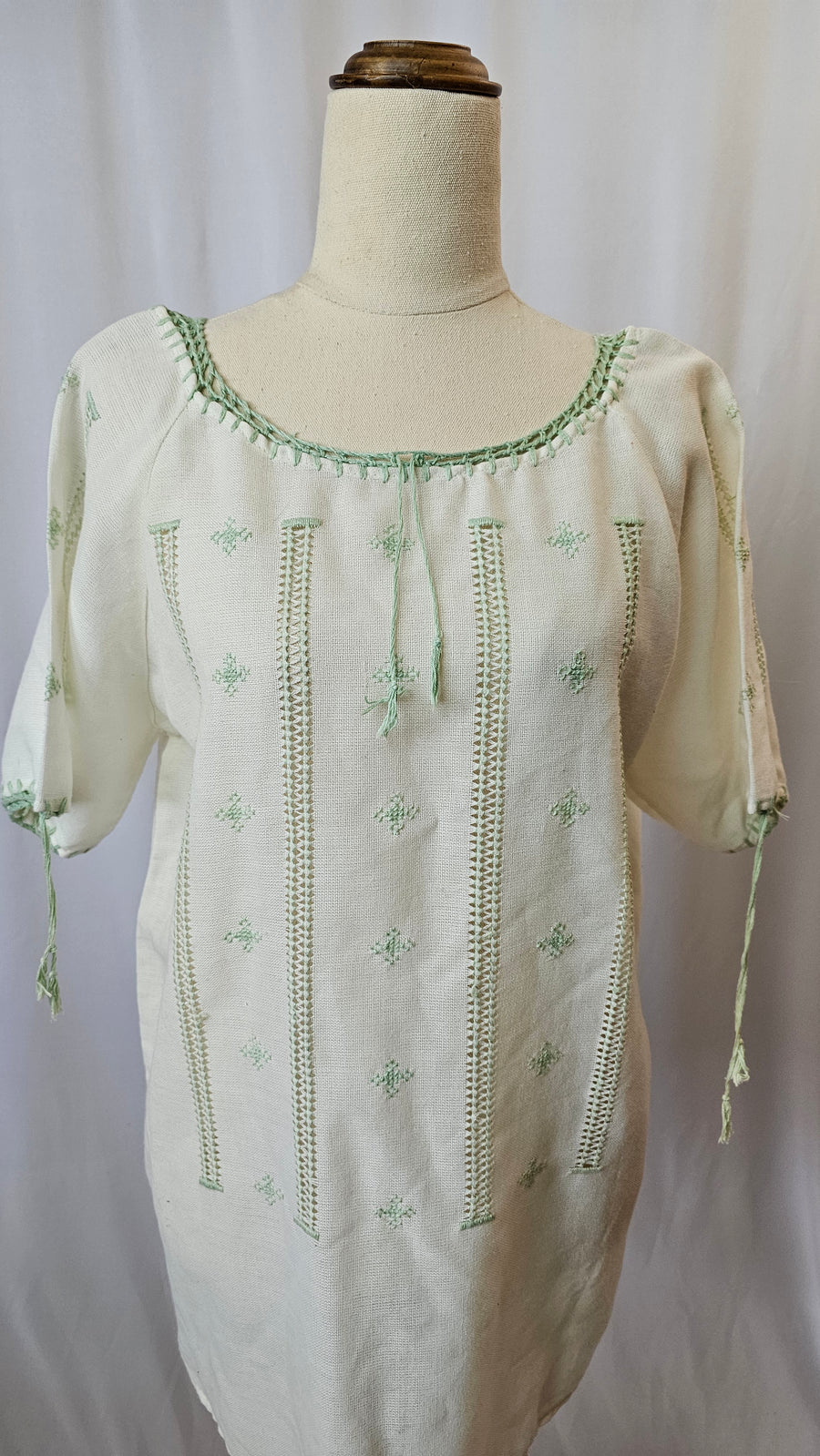 VINTAGE COTTON EMBROIDERED BLOUSE M