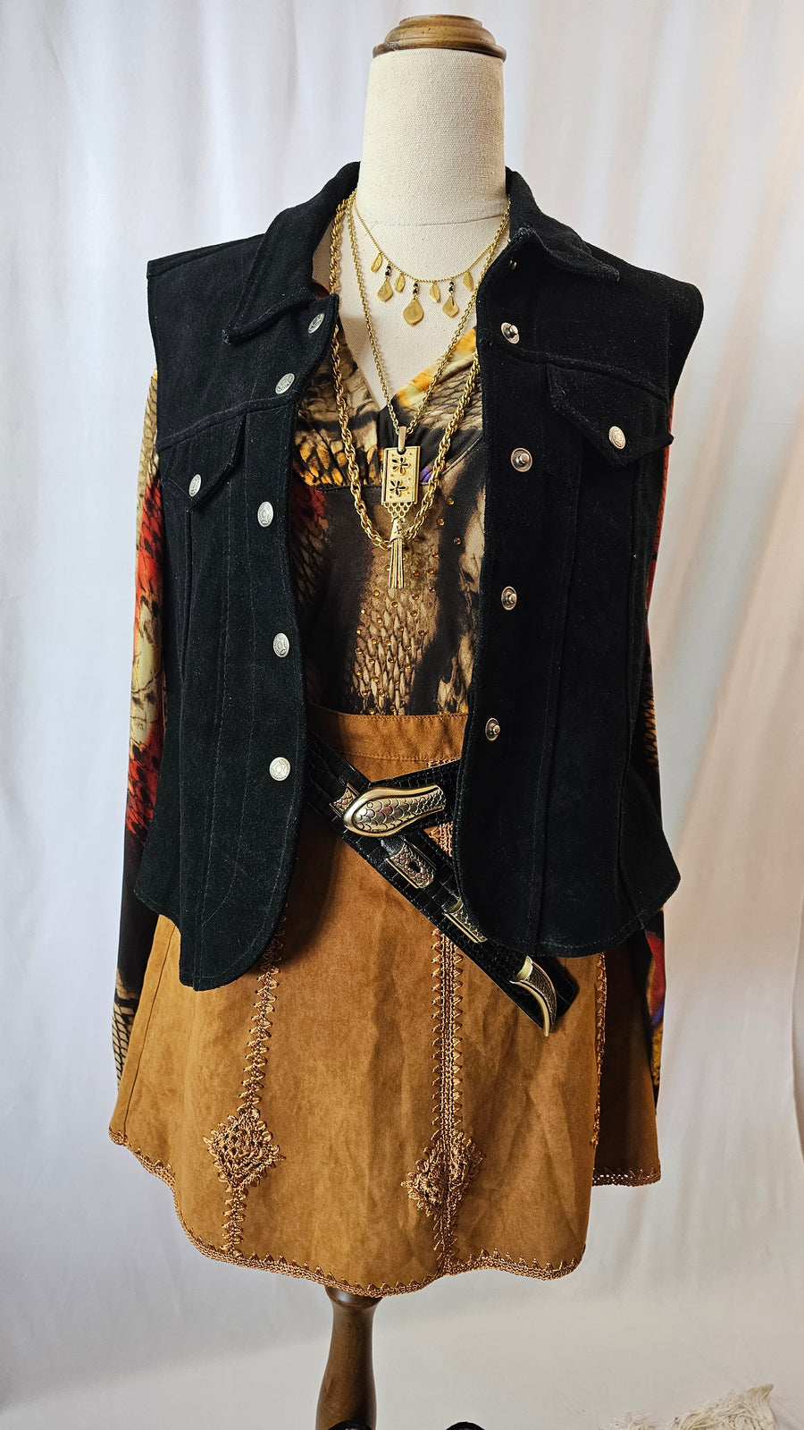 Vintage black Suede Vest M