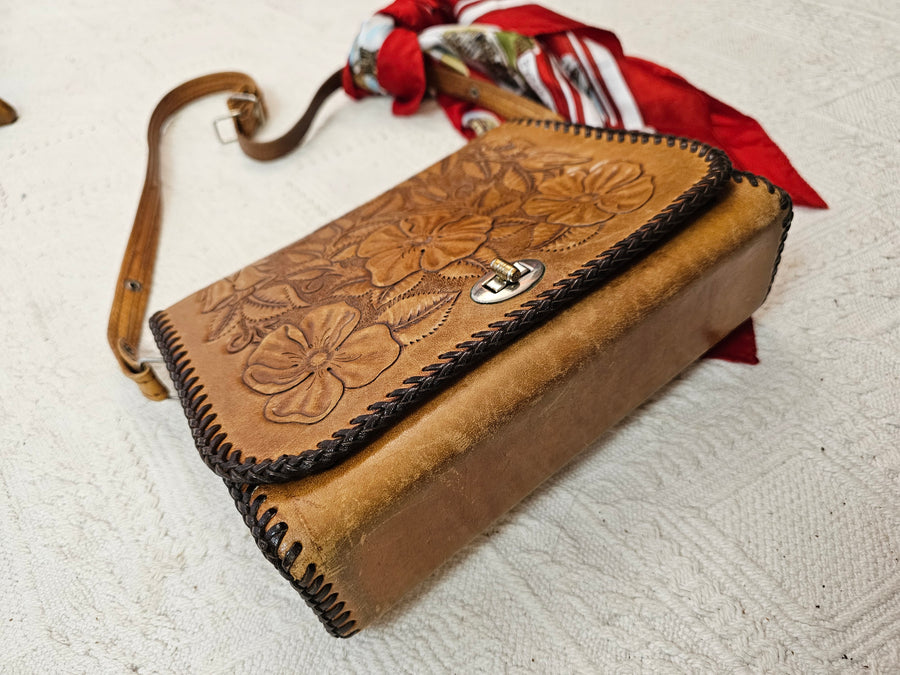 Tooled Leather 70s bag