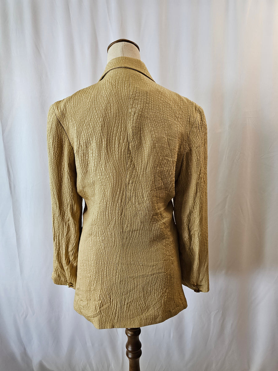 Vintage Gold Silk Crocodile Blazer S 8/10 AUS