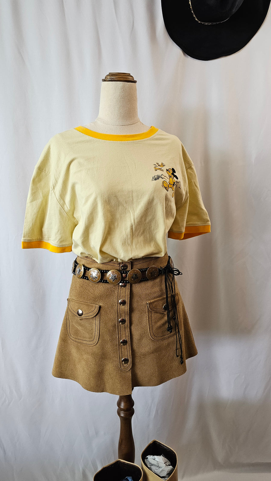 VIntage Suede 70s skirt s