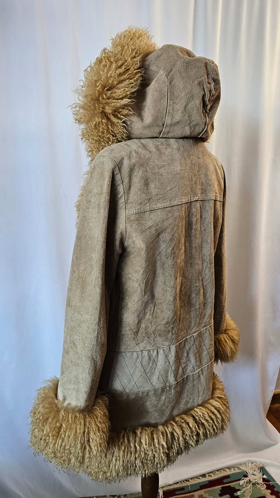 Vintage Penny Lane shearling coat with hood suede & sheepskin size 11