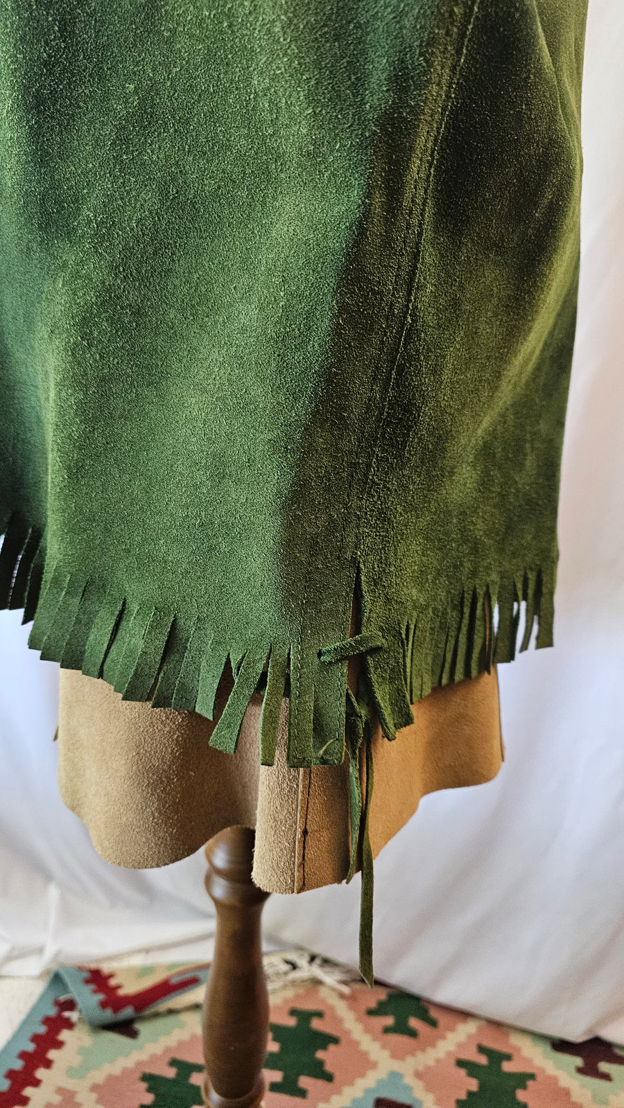 FOREST GREEN FESTIVAL FRINGE VEST M/L