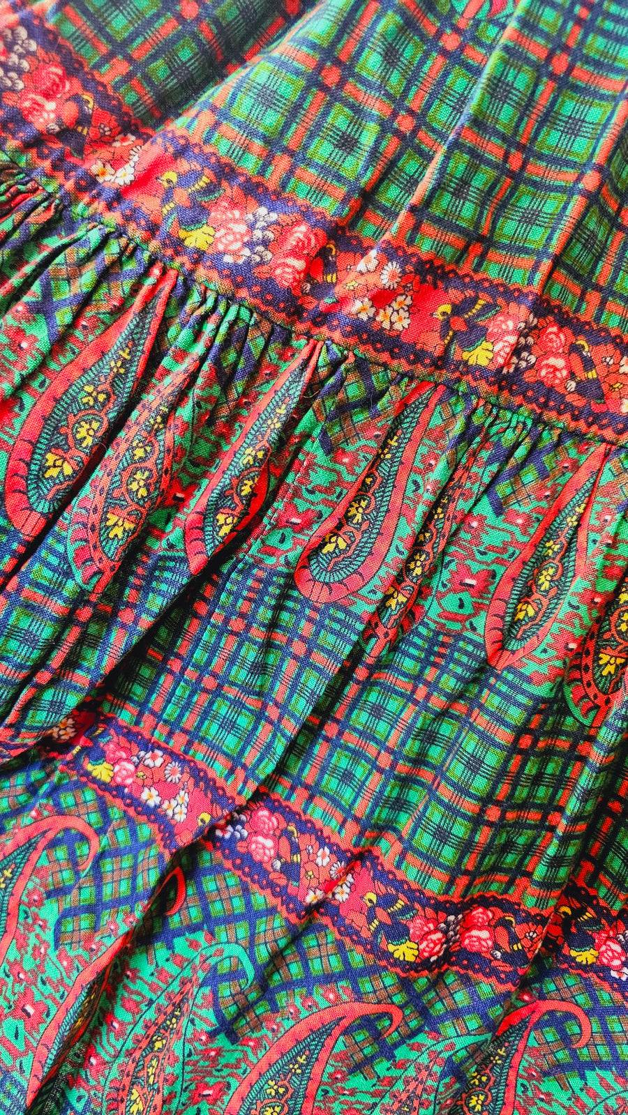 Vintage Green German Austrian Style Skirt Dirndl Size Small