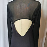 Vintage Sheer Mesh Maxi Dress – Eagle & Snake Motif