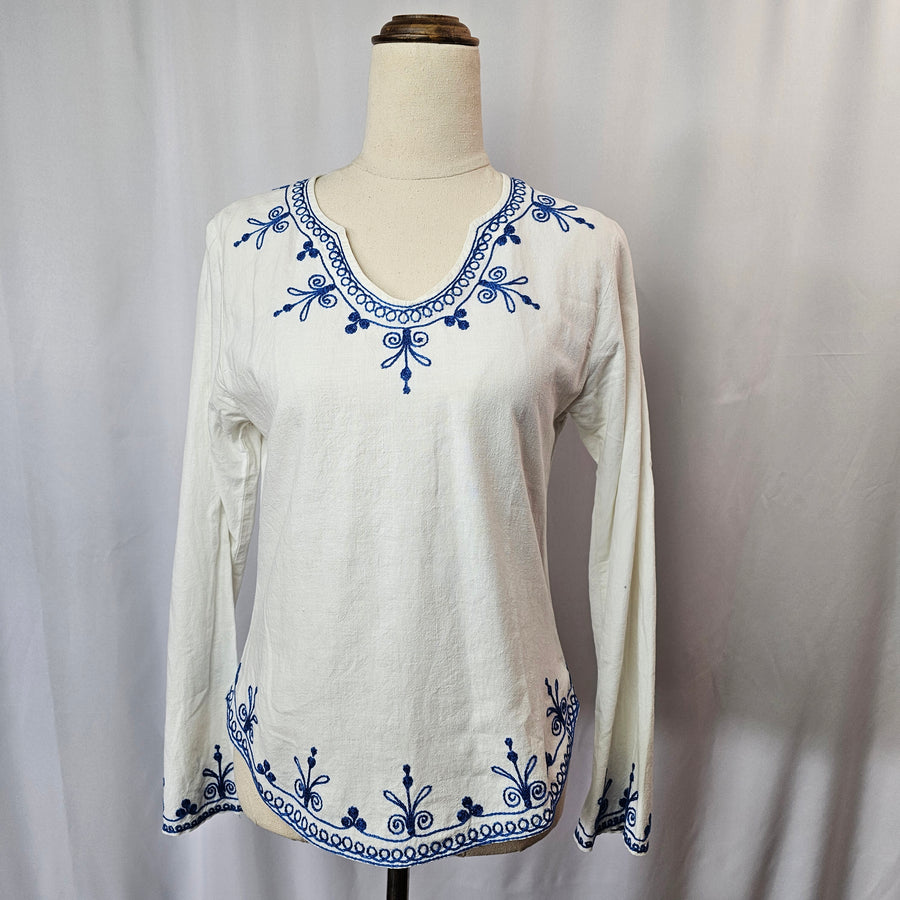 Cotton embroidered blouse XS